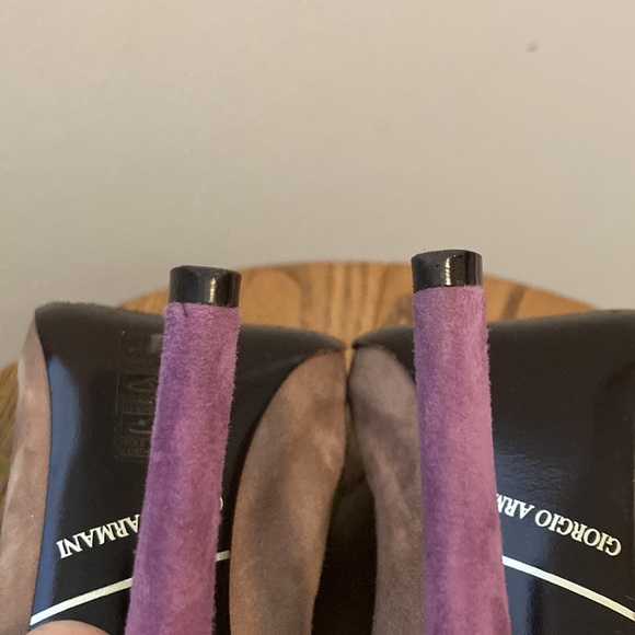 Giorgio Armani Purple x Tan High Heels Size 37 (US 6.5) - Picture 12 of 13